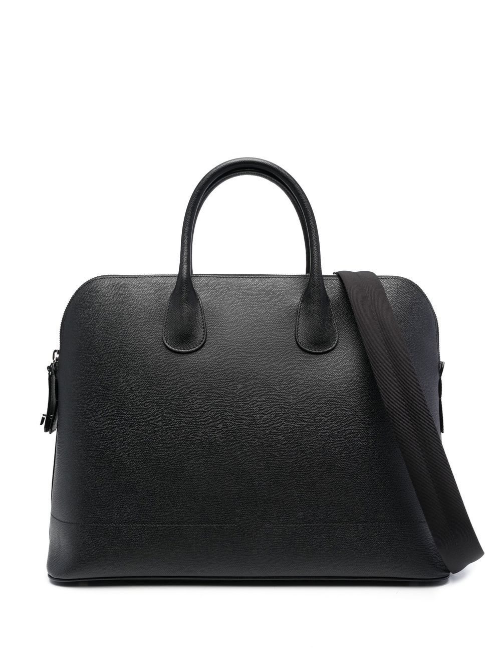 Valextra Leather Tote Bag In Schwarz