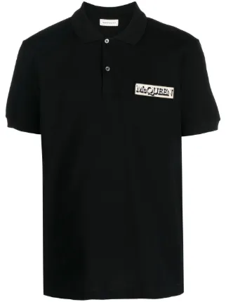 Alexander McQueen logo-patch Polo Shirt | Black | FARFETCH TR