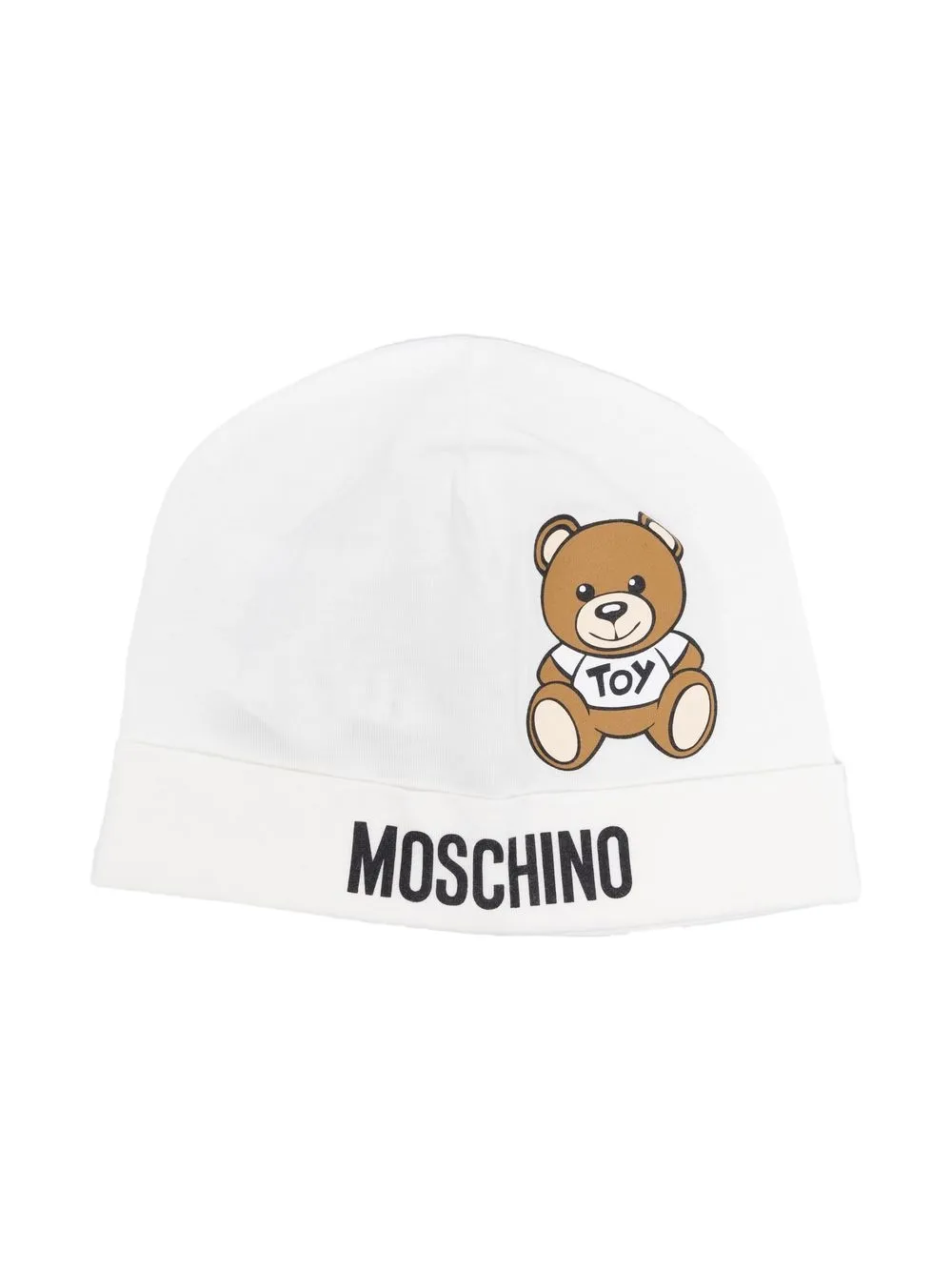 

Moschino Kids teddy bear-print beanie - White