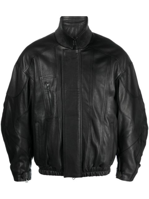 Manokhi high-neck leather jacket