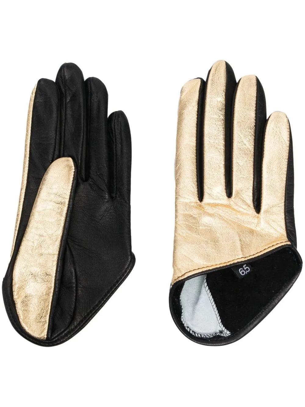 

Manokhi metallic-effect two-tone gloves - Gold