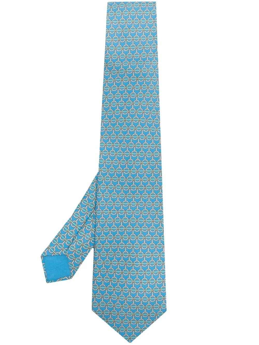 

Hermès 2000s pre-owned loop pattern silk necktie - Blue
