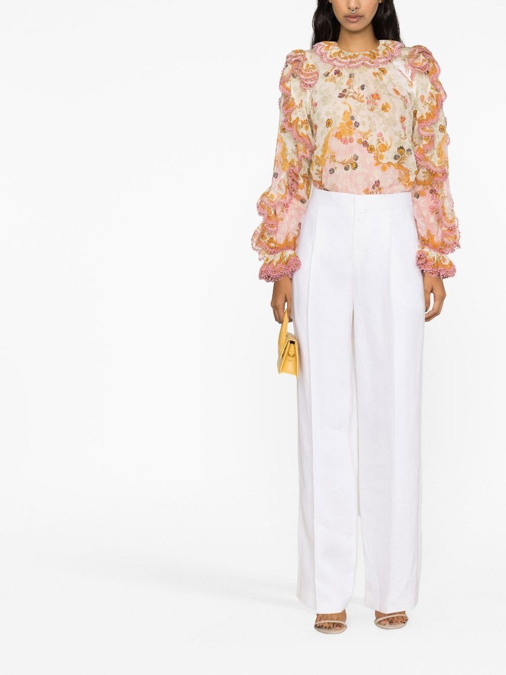 ZIMMERMANN Laurel floral-print Frill Blouse - Farfetch