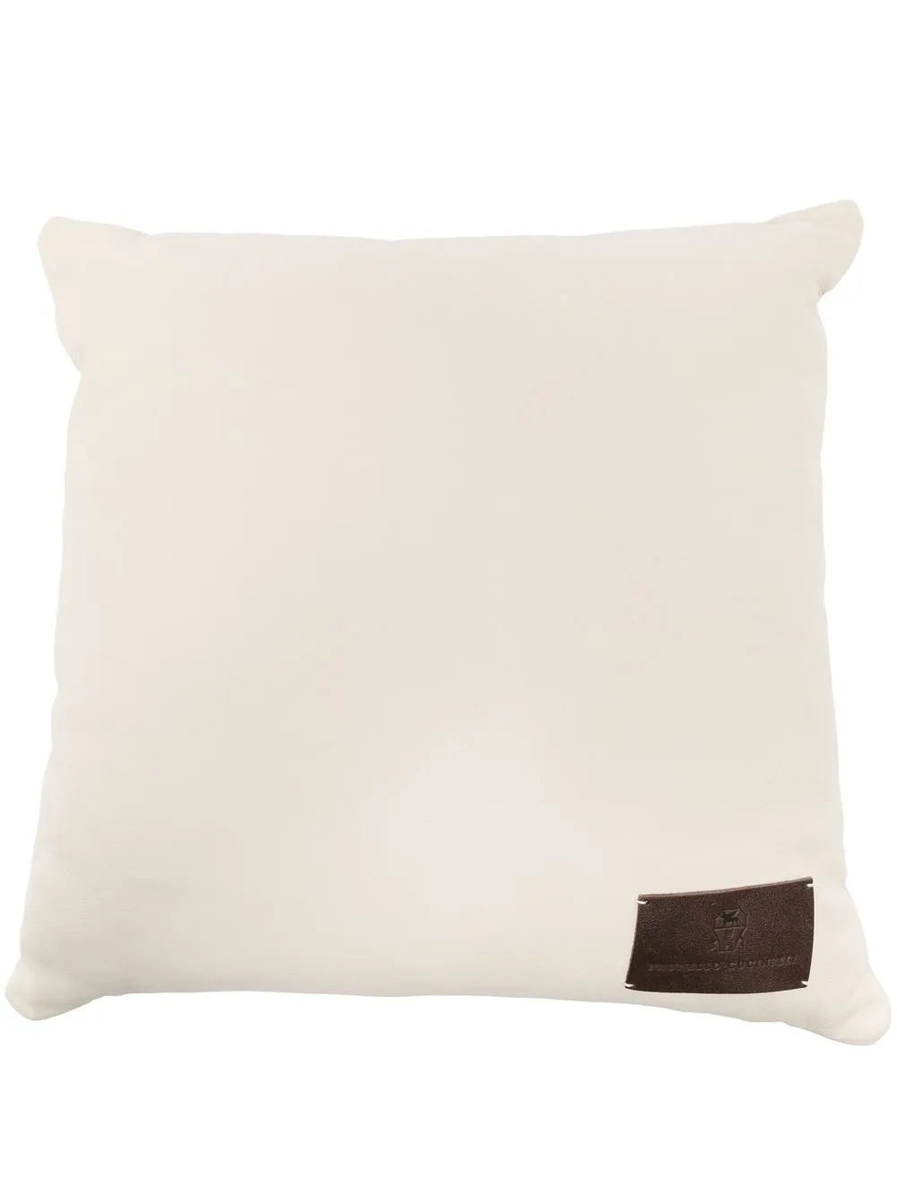 

Brunello Cucinelli logo-patch leather pillow - Neutrals