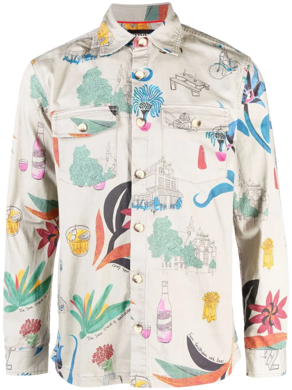 Scotch & Soda Amsterdam-print Organic Cotton Shirt - Farfetch