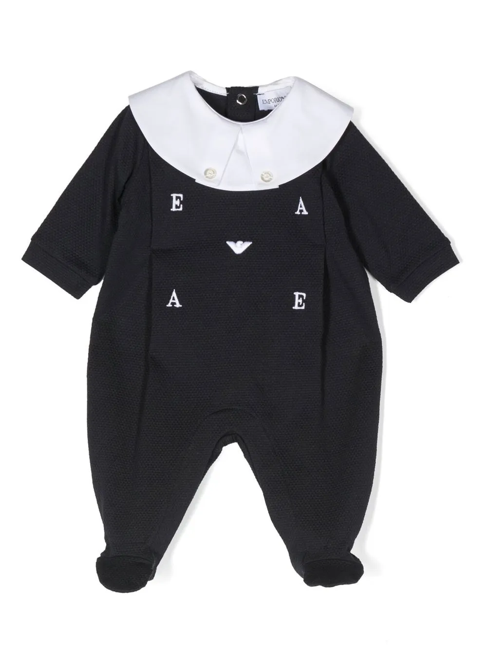 

Emporio Armani Kids bib-collar babygrow - Blue