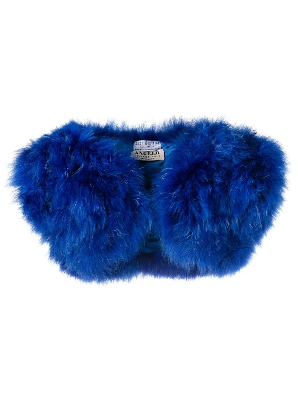 

A.N.G.E.L.O. Vintage Cult 1990s feathers open bolero - Blue
