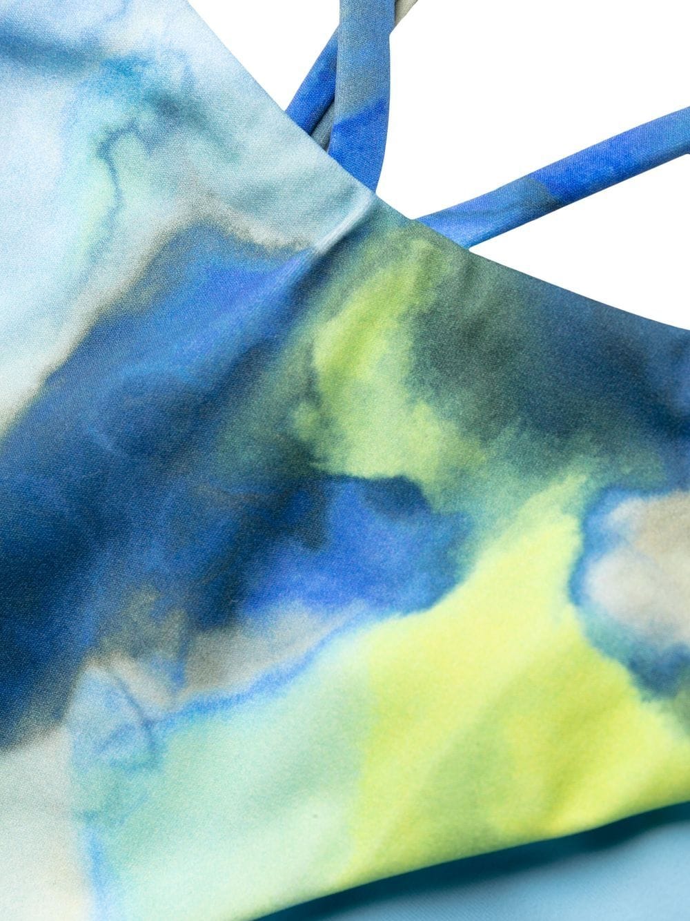 Shop Jonathan Simkhai Waist-strap Watercolour Bikini Bottoms In Blue