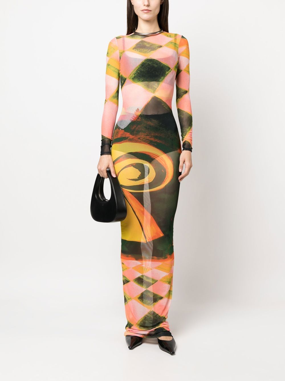 Louisa Ballou Jurk met abstracte print - Roze