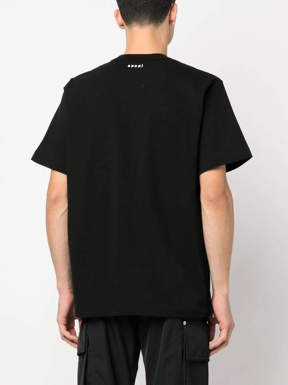 Shop Sacai Side-zip Jersey T-shirt In Black