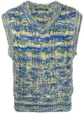 Andersson Bell abstract-knit V-neck vest - Blue