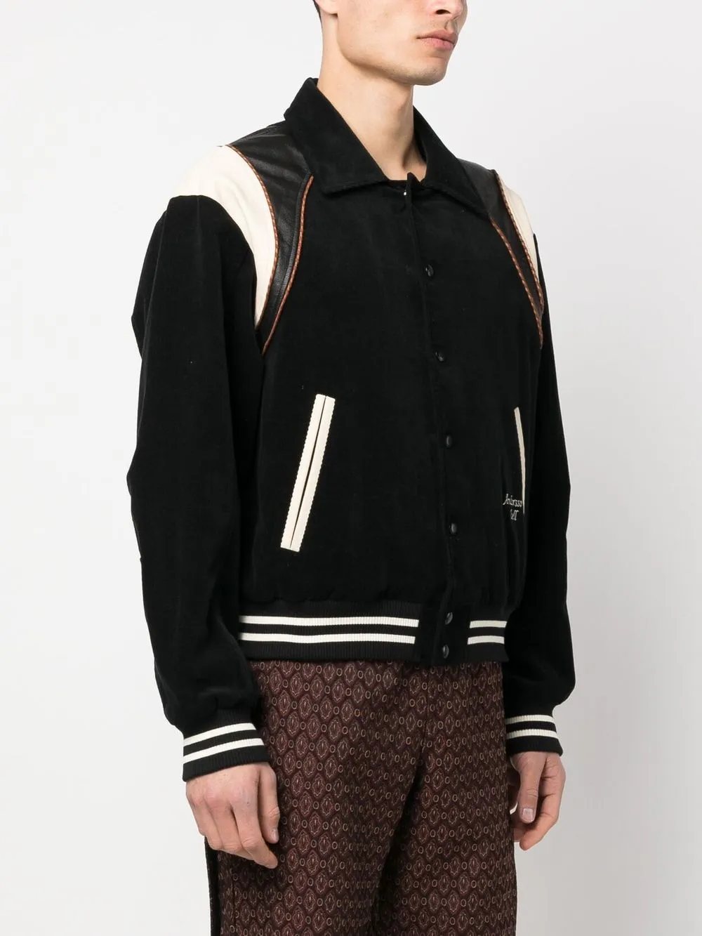 Contrast Stripe Varsity and Military Jacket