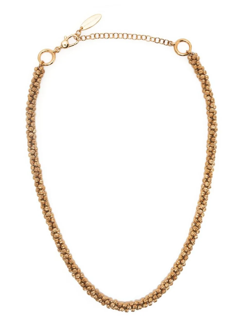 

Brunello Cucinelli beaded logo charm necklace - Gold