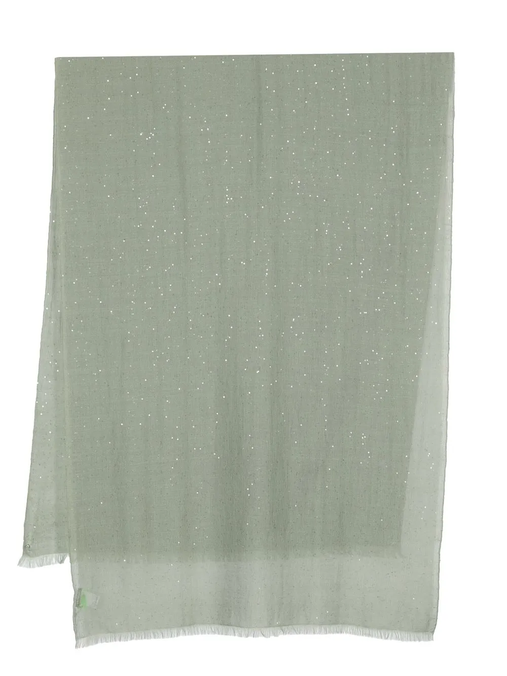 

Brunello Cucinelli sequin-embellished semi-sheer scarf - Green