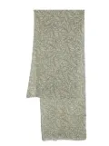 Brunello Cucinelli leaf-print linen scarf - Neutrals