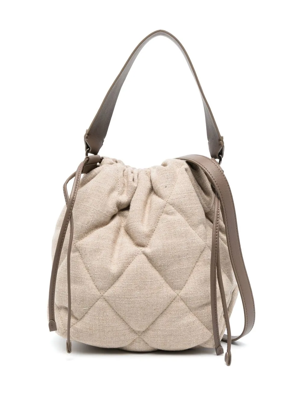 

Brunello Cucinelli quilted canvas bucket bag - Neutrals