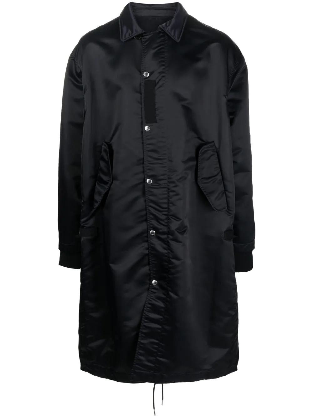 

sacai gathered-detail overcoat - Blue