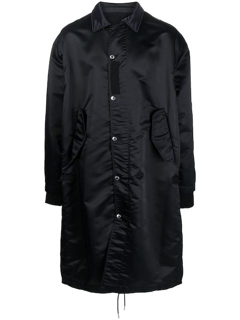 sacai abrigo con detalle fruncido 