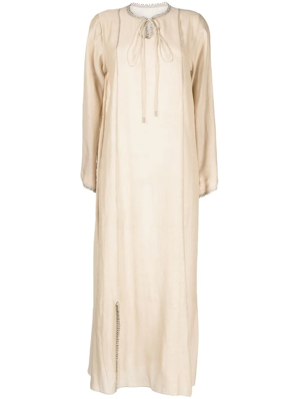 

SHATHA ESSA Shadow embellished dress - Brown