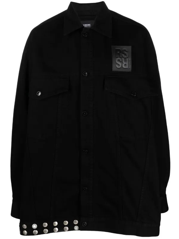 Raf Simons fringe-detail Denim Jacket | Black | FARFETCH CA