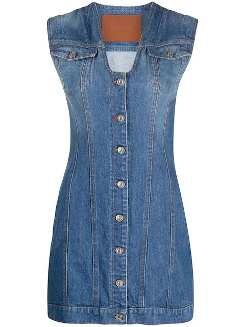 Victoria Beckham Jeanskleid mit Knopfverschluss