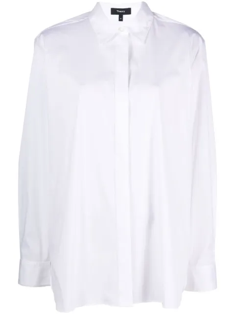 Theory chemise en coton à boutonnière