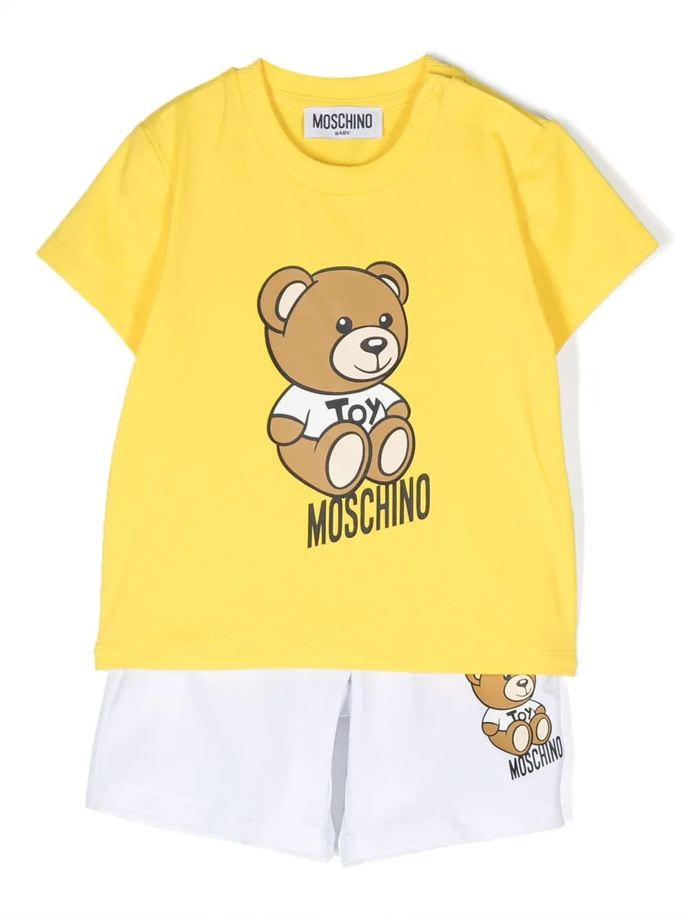 

Moschino Kids Teddy Bear cotton short set - White