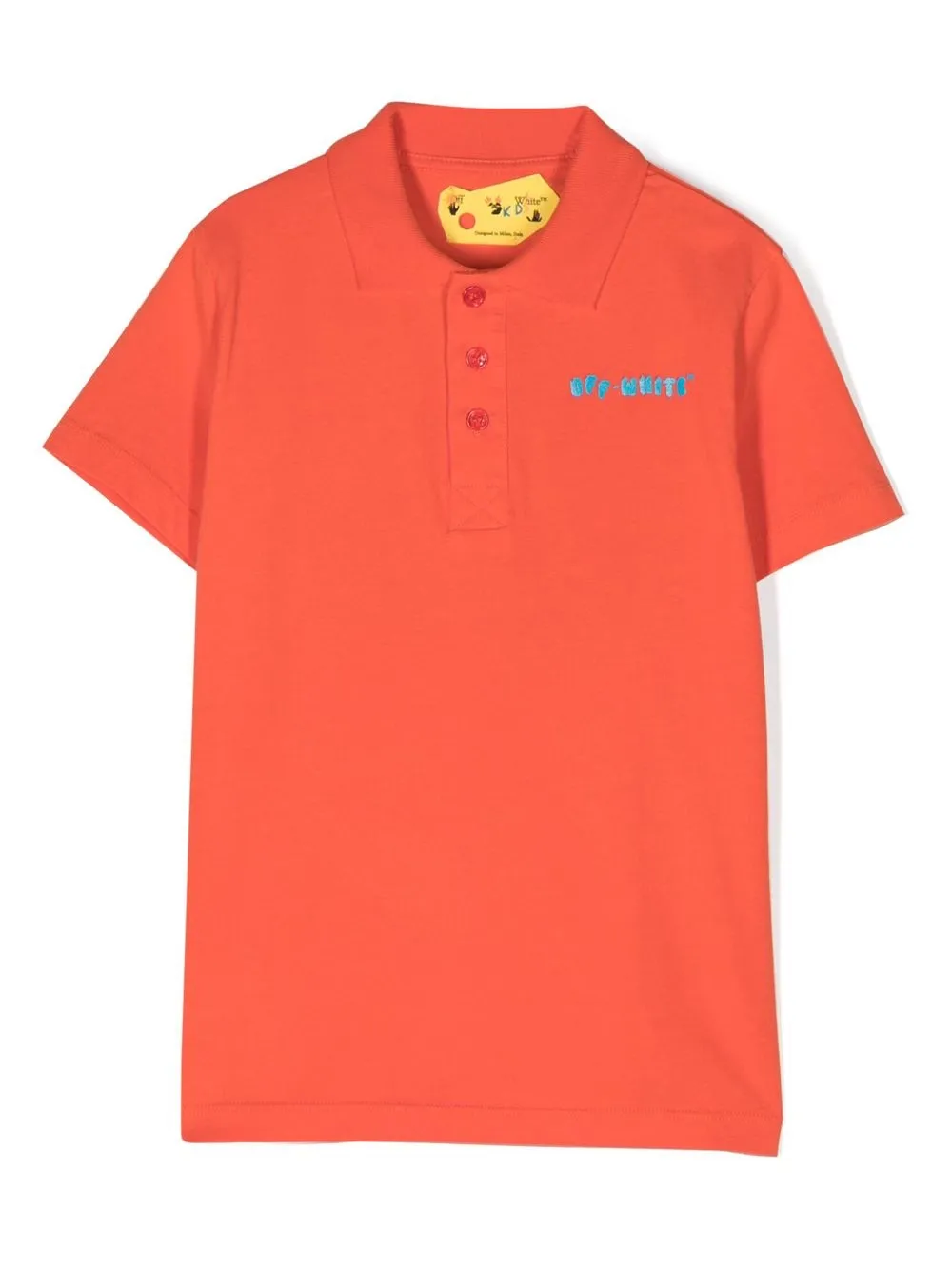 

Off-White Kids playera tipo polo con logo estampado - Naranja