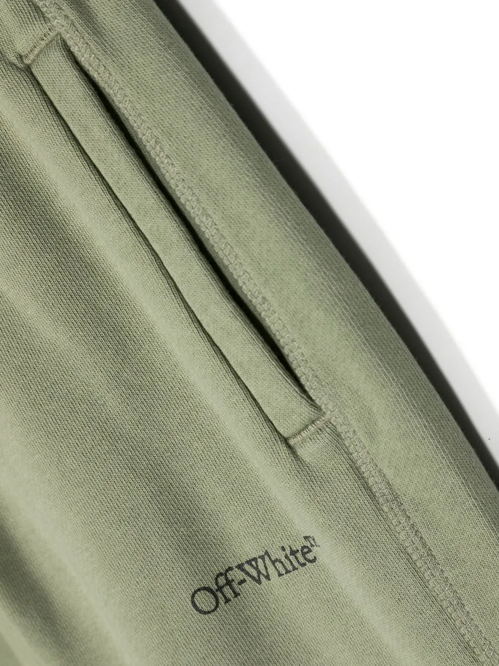 Shop Off-white Striped-detail Cotton Track Pants In Green