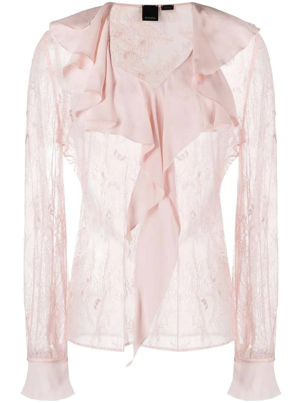 

PINKO ruffled lace silk-blend blouse