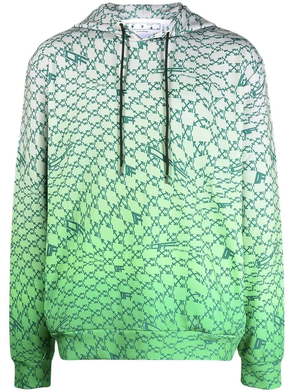 

Off-White Arrows-print ombré-effect hoodie - Green