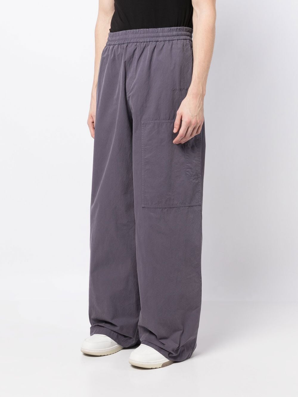 Shop Off-white Wide-leg Trousers In Purple