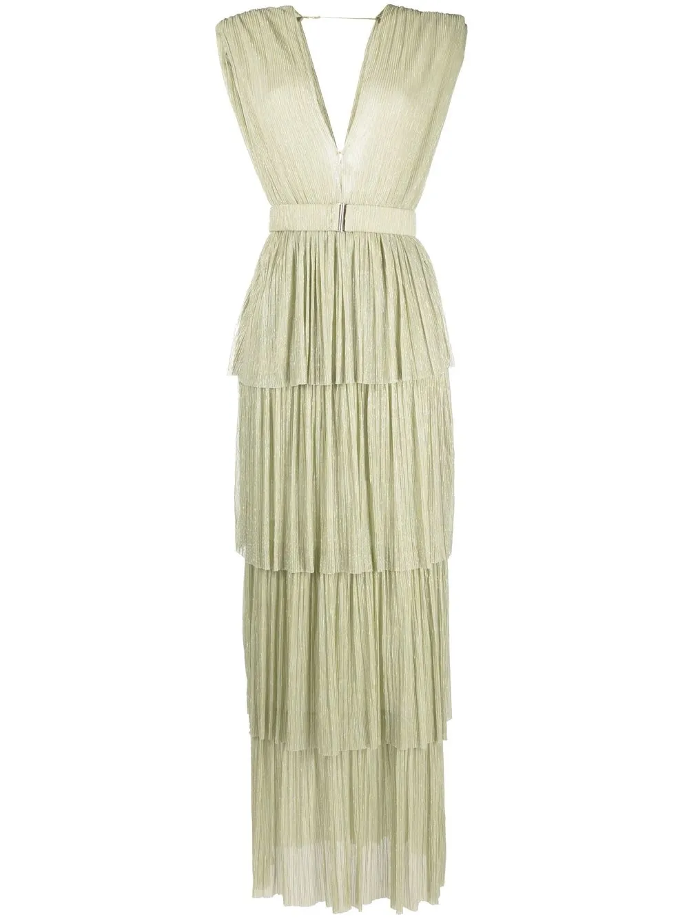 

Sabina Musayev plissé-detail sleeveless gown - Green