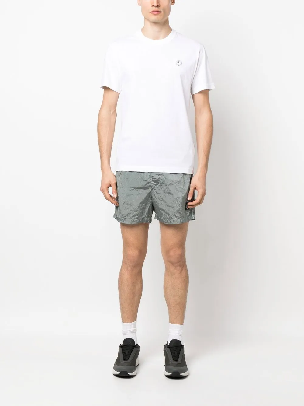 Stone Island T-shirt met logoprint - Wit