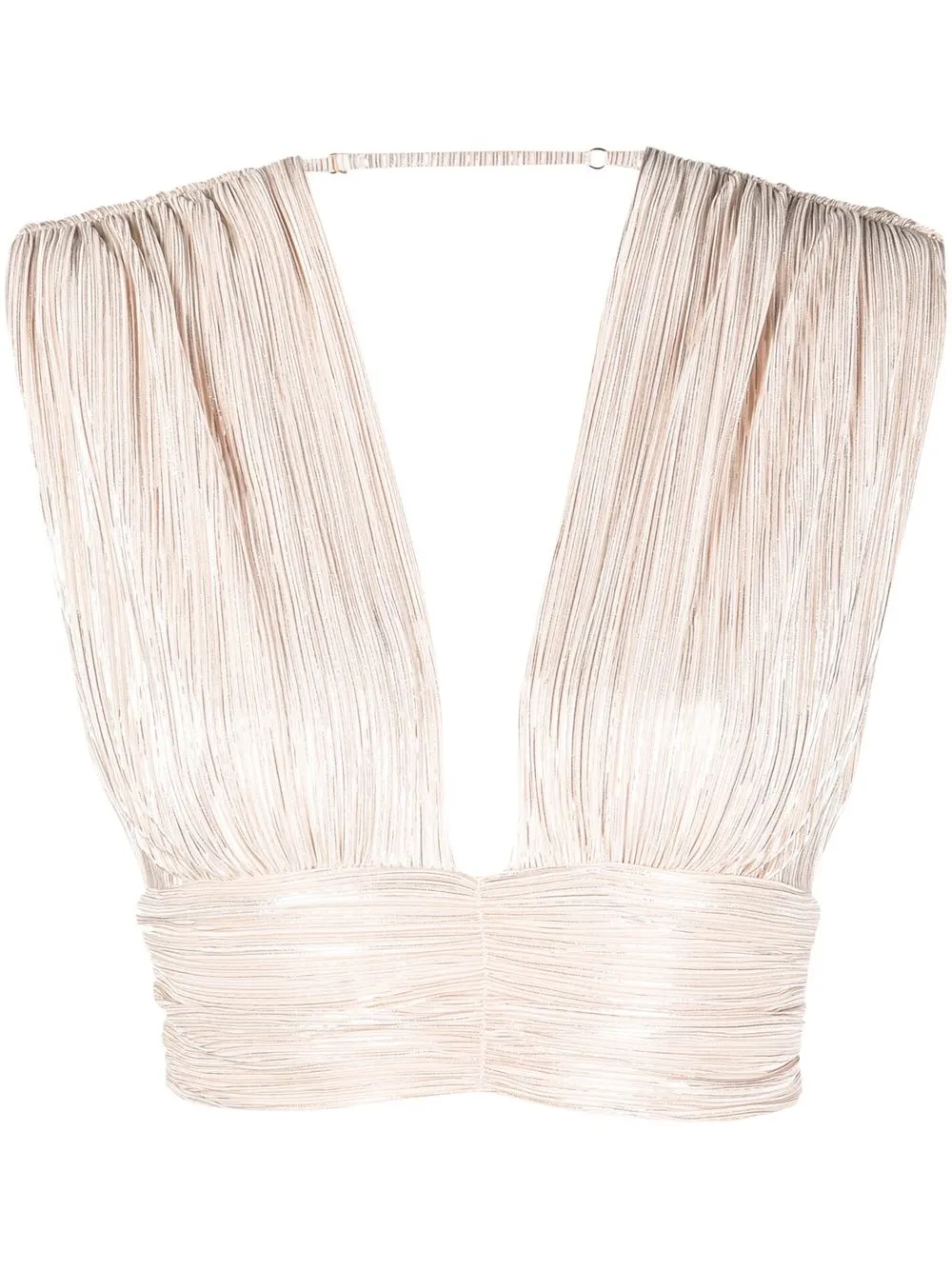 

Sabina Musayev ruched-detail cropped top - Gold
