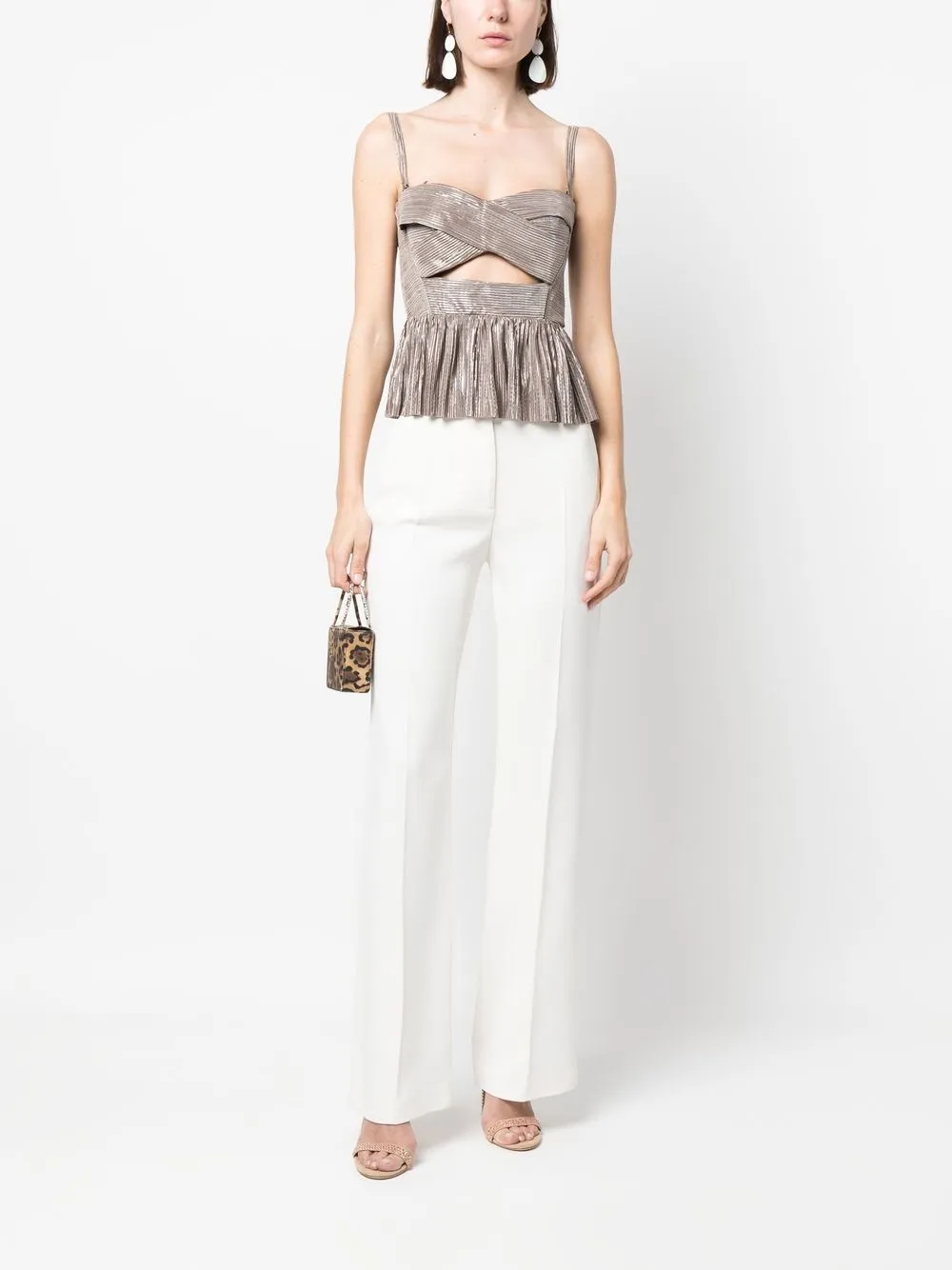 Sabina Musayev Top met peplum afwerking - Bruin