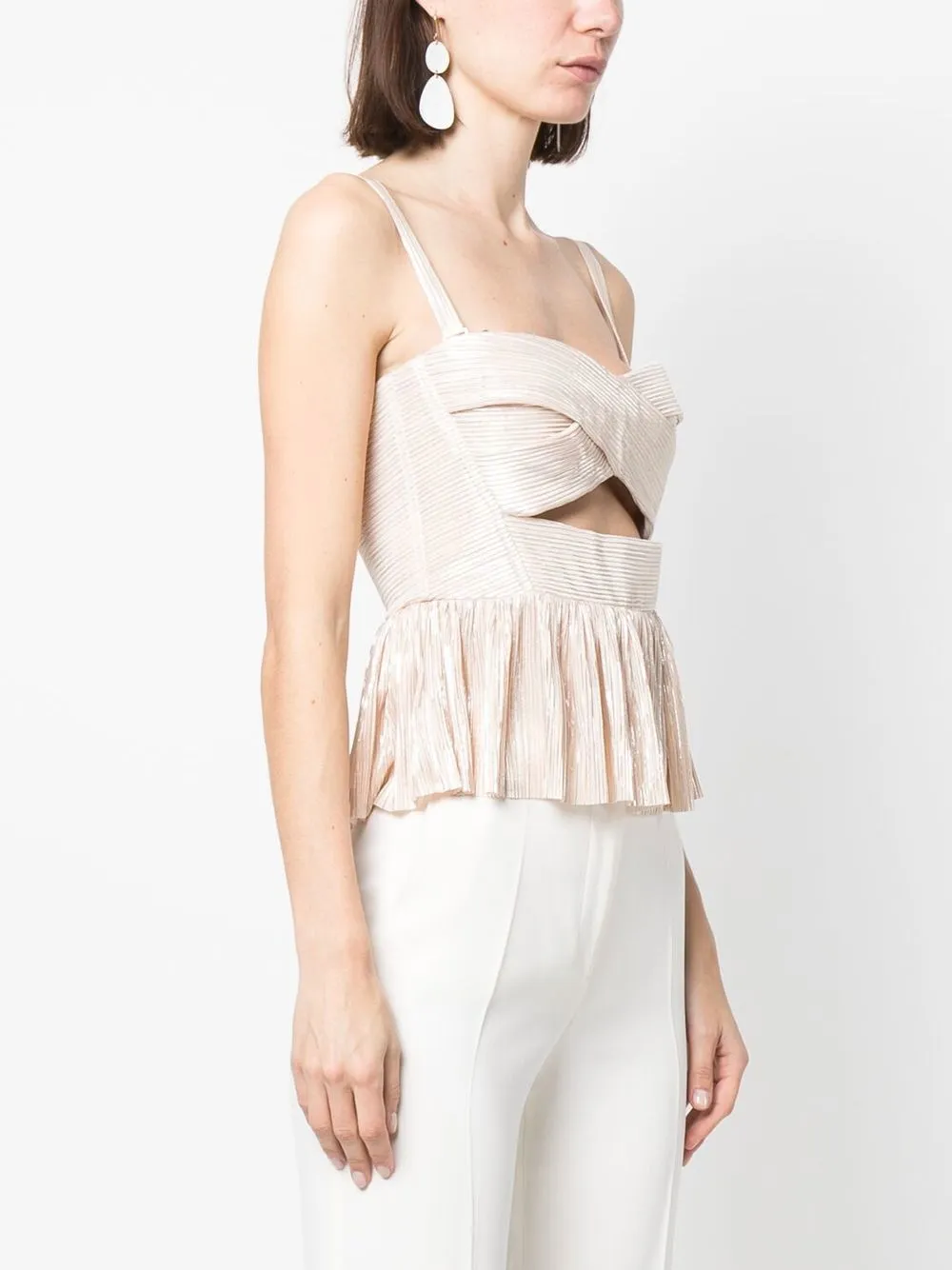 ruffle hem bustier peplum cami dress