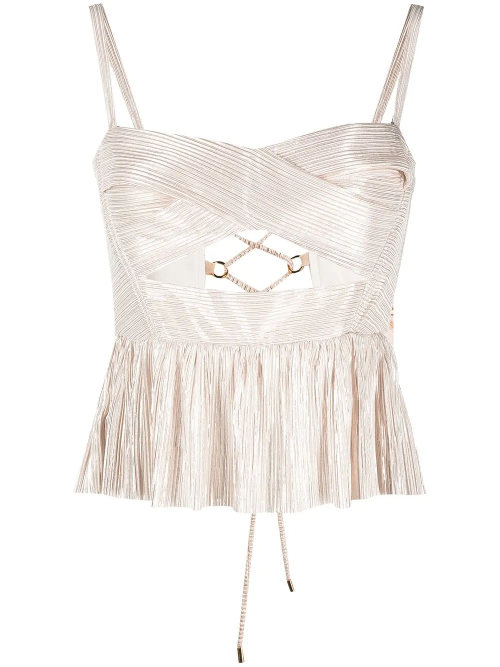 

Sabina Musayev peplum-hem bustier-style top - Gold