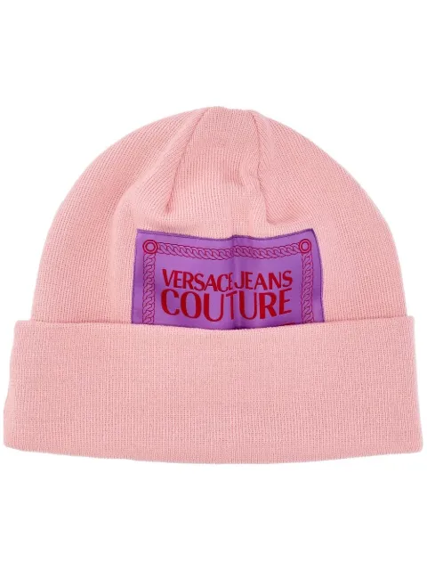 logo-patch knitted beanie