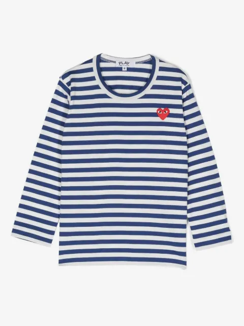 Comme Des Garçons Play Kids playera con rayas estampadas