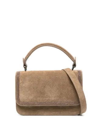 Brunello Cucinelli モニーレチェーン スエードショルダーバッグ