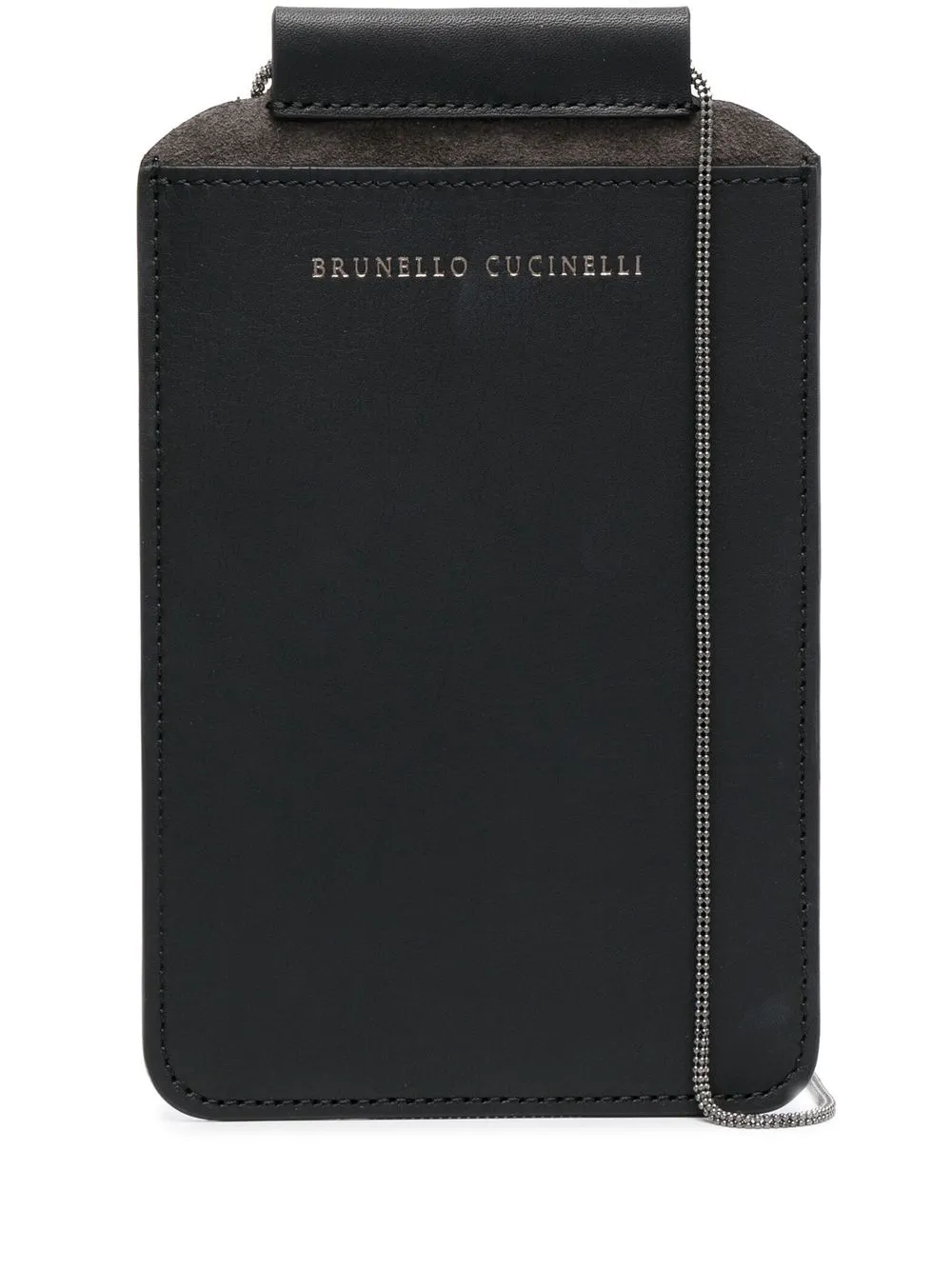

Brunello Cucinelli beaded-trim leather phone bag - Black