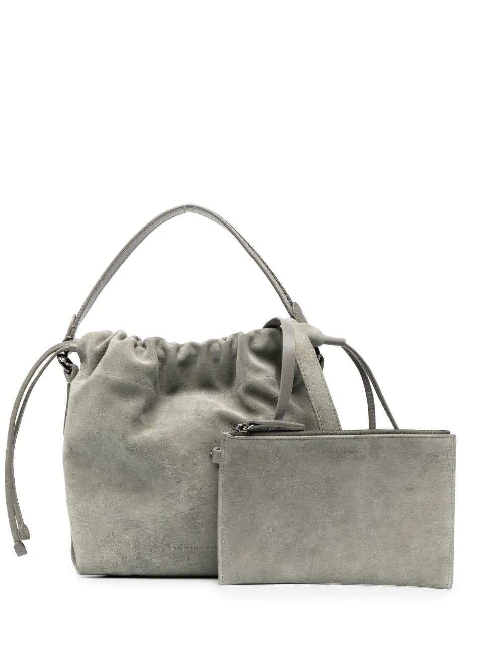 Brunello Cucinelli drawstring-fastening suede tote bag - Green