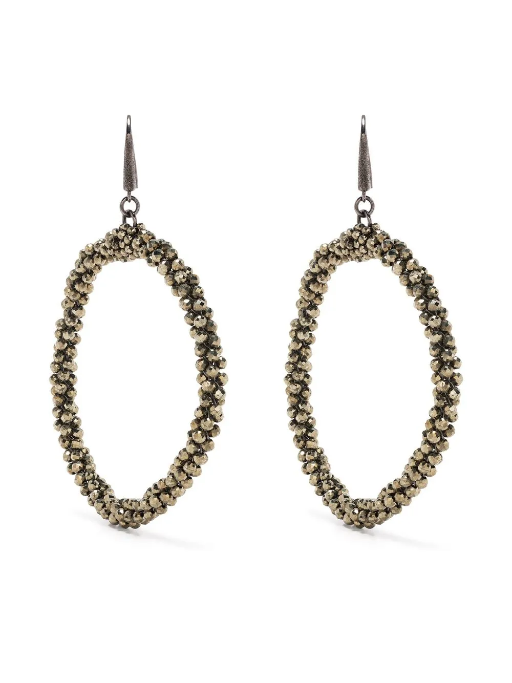 

Brunello Cucinelli aretes con detalles de cristal - Gris