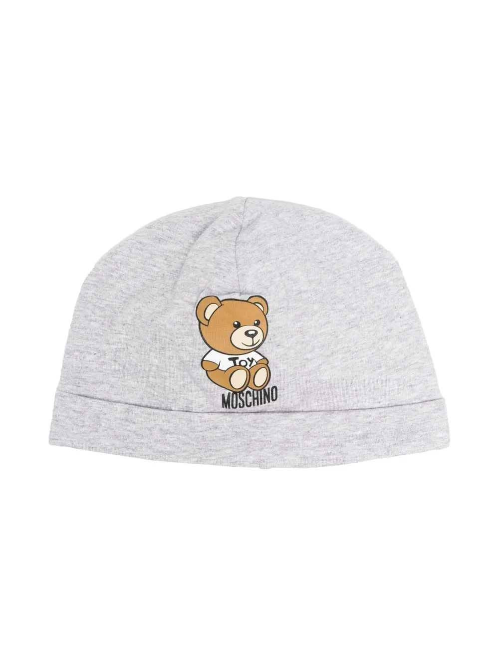 

Moschino Kids Teddy Bear-print beanie - Grey