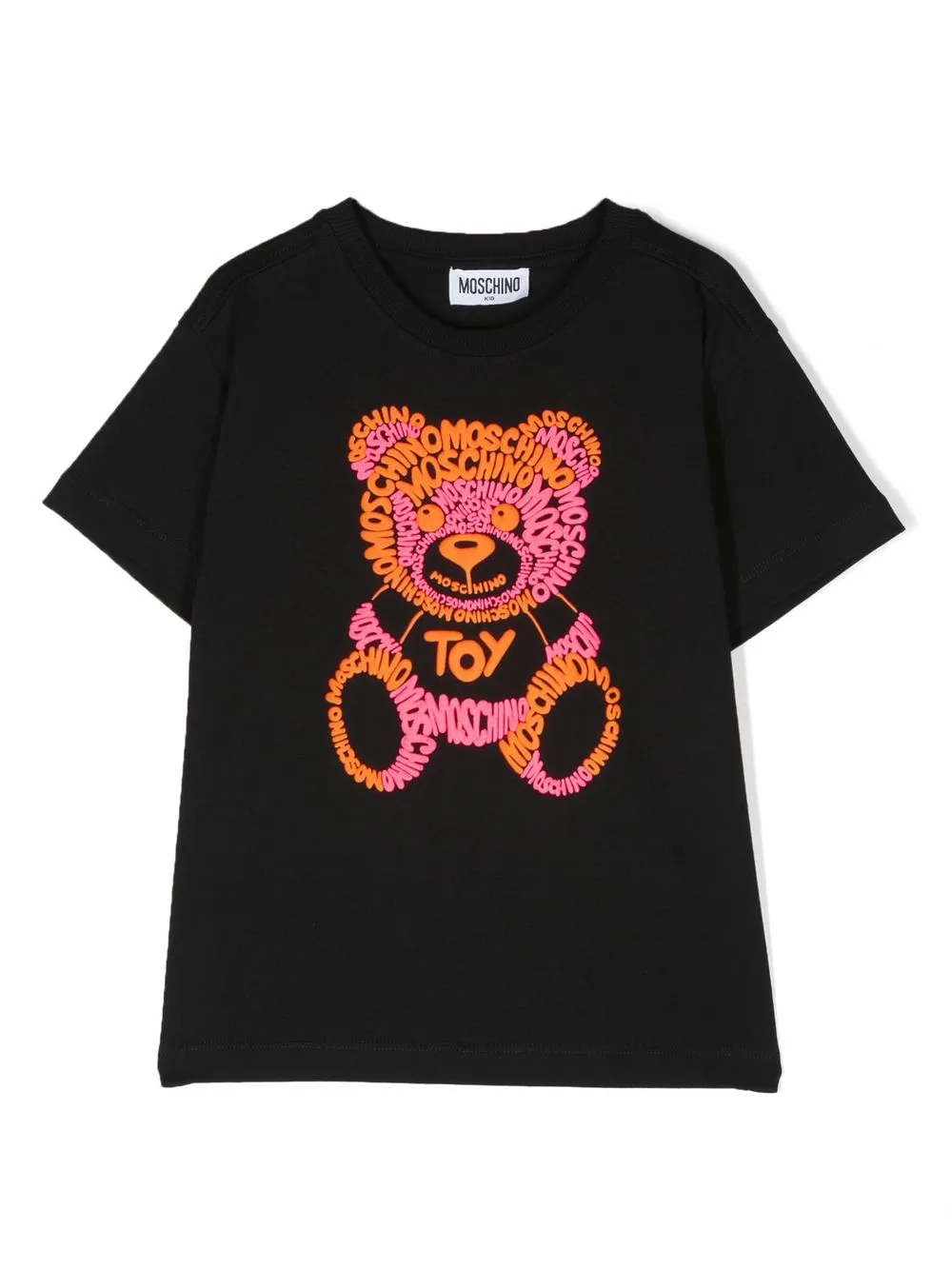 Moschino Kids' Teddy Bear-motif Cotton T-shirt In Black