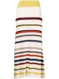 Silvia Tcherassi striped knit midi skirt - Neutrals