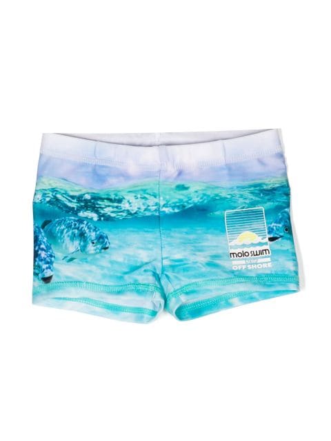 Molo sea life-print swim shorts