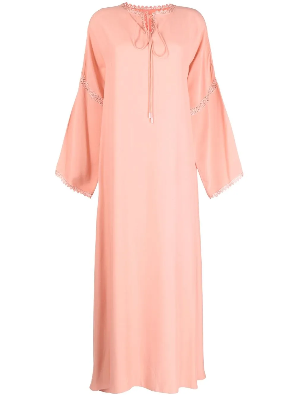 

SHATHA ESSA tie-fastening kaftan dress - Pink