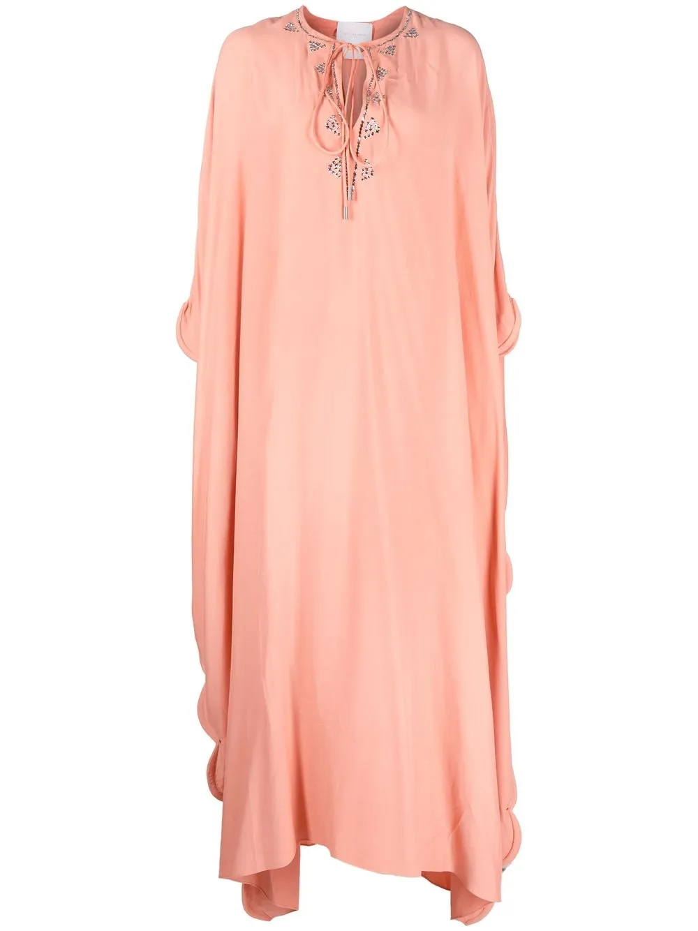 

SHATHA ESSA Prairie Sunset tie-fastening kaftan - Pink